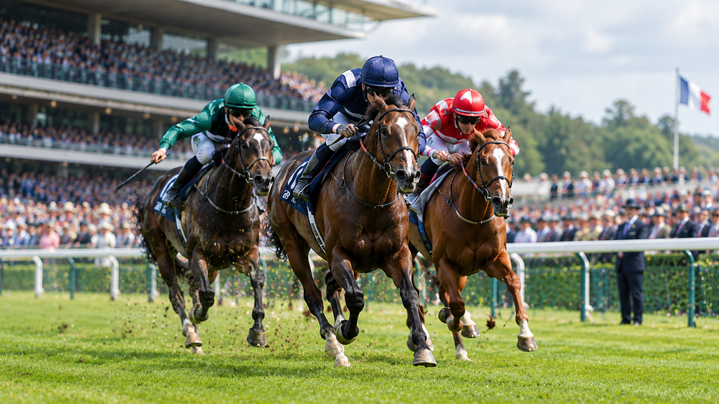French racing results showing winners, placings and decisive moments